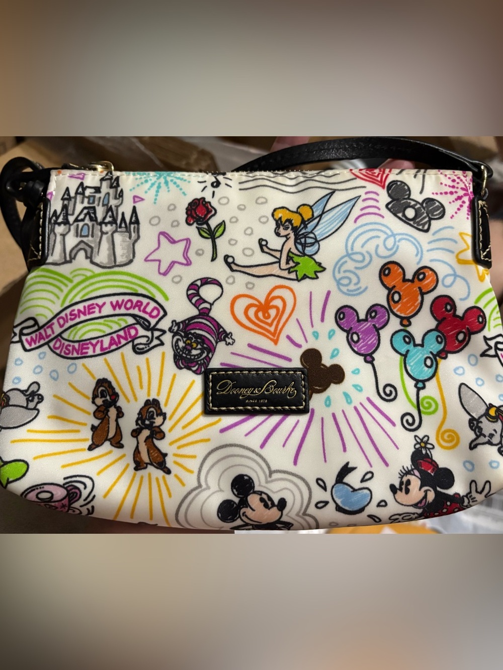 Dooney & Bourke Multicolor Disney Character Print Crossbody - White